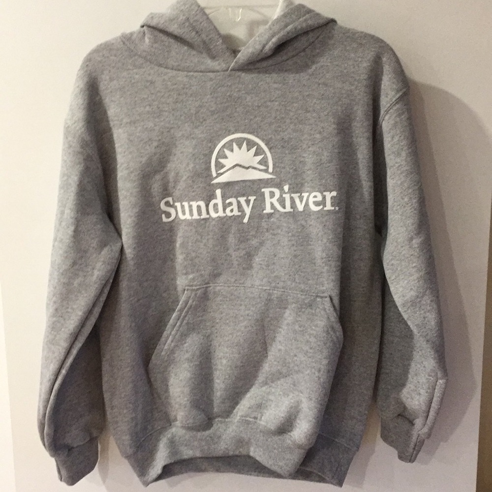 NWT Sunday River CHAMPION ski resort hoodie grey youth logo